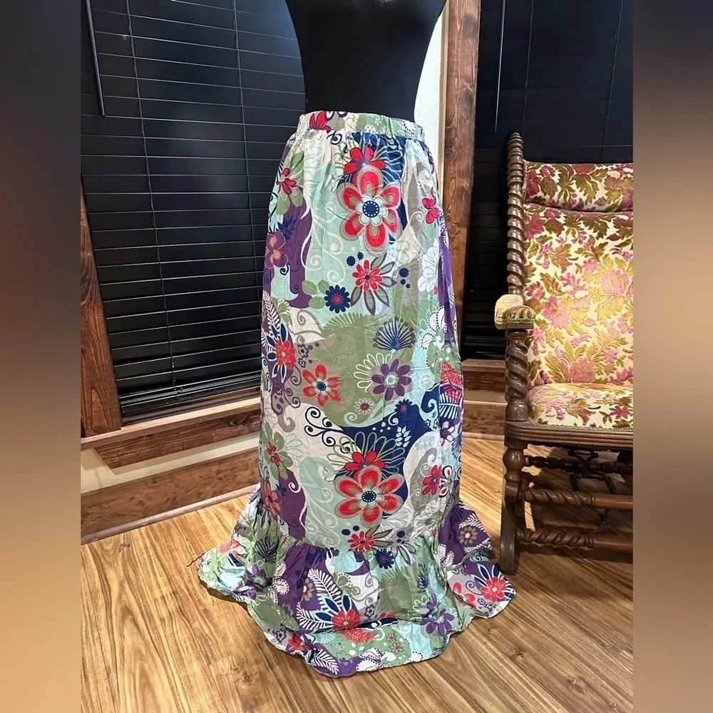 Handmade Flower Gypsy Skirt Large